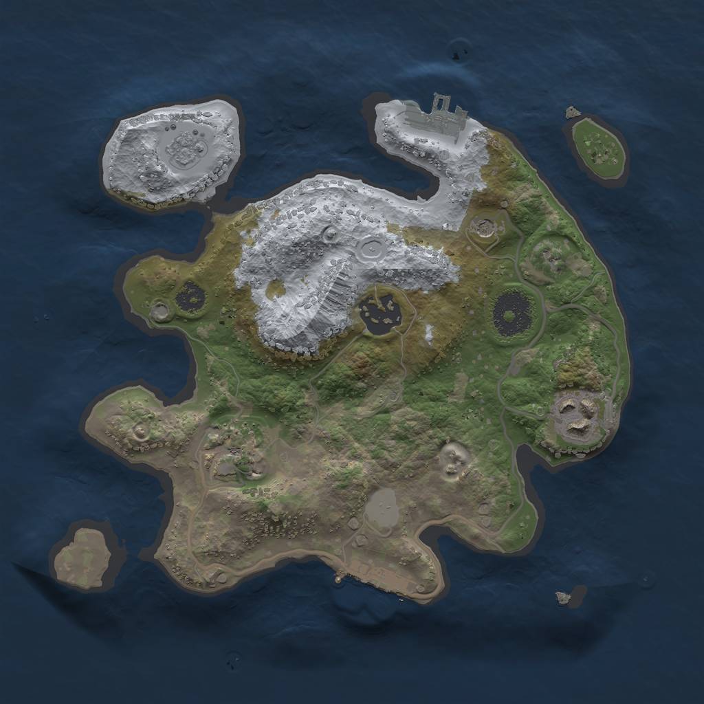 Rust Map: Procedural Map, Size: 2536, Seed: 271836, 12 Monuments
