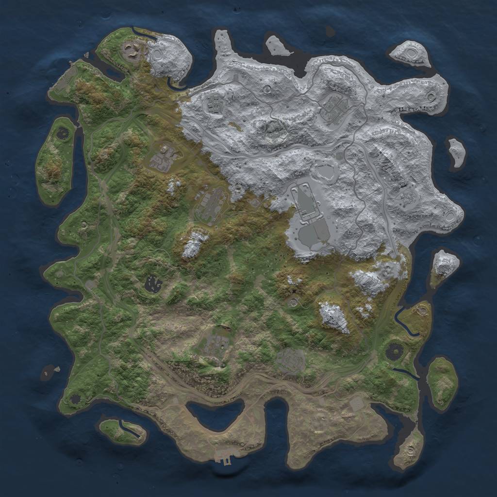 Rust Map: Procedural Map, Size: 4250, Seed: 3092, 18 Monuments