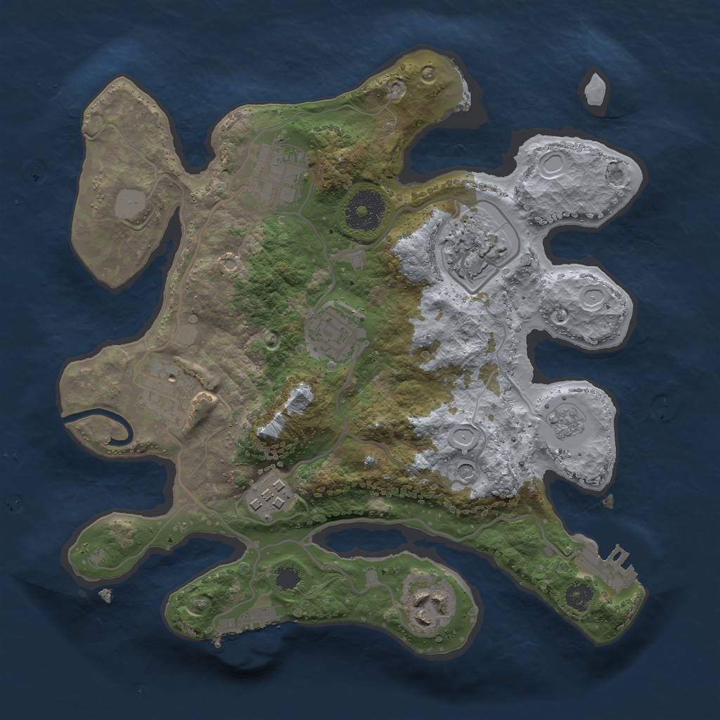 Rust Map: Procedural Map, Size: 2700, Seed: 1352715135, 15 Monuments