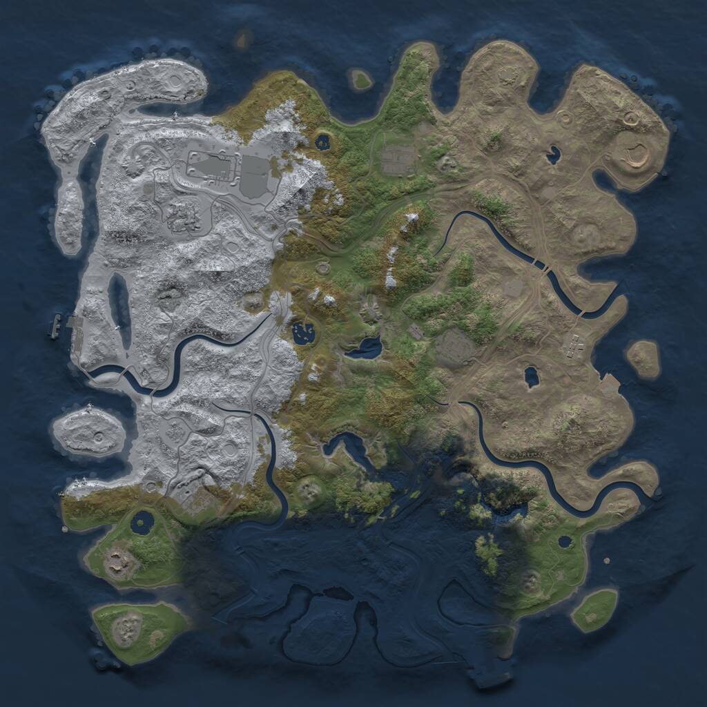 Rust Map: Procedural Map, Size: 4500, Seed: 1497812574, 15 Monuments