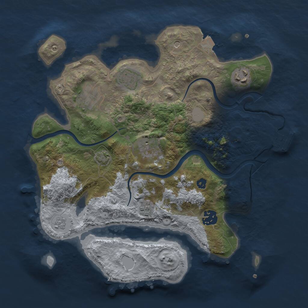 Rust Map: Procedural Map, Size: 3000, Seed: 92114, 11 Monuments