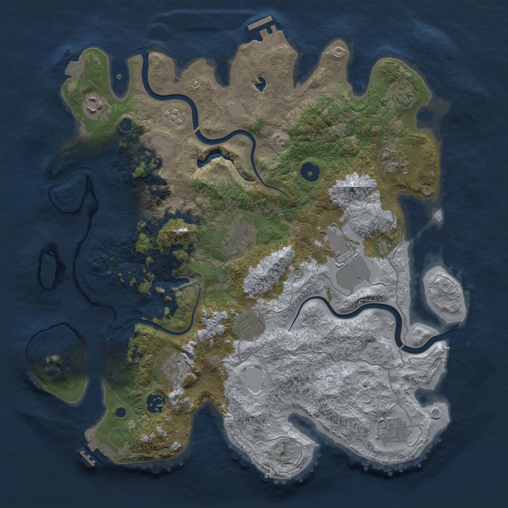 Rust Map: Procedural Map, Size: 4000, Seed: 920481848, 16 Monuments