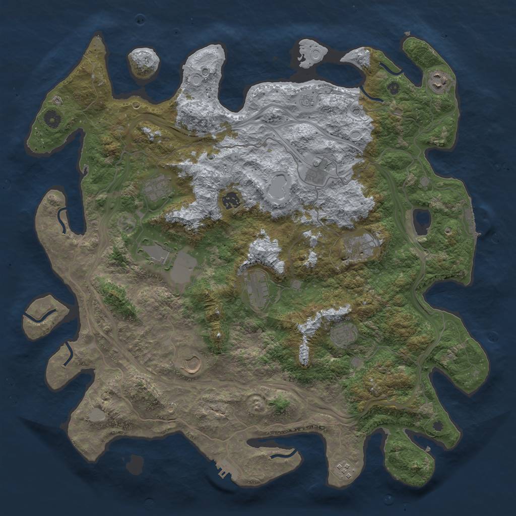 Rust Map: Procedural Map, Size: 4500, Seed: 6961252, 19 Monuments