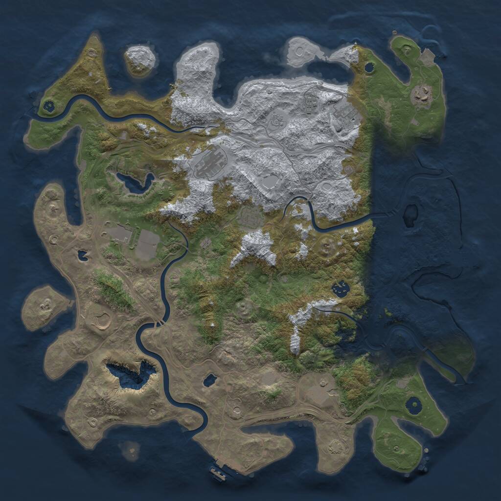 Rust Map: Procedural Map, Size: 4500, Seed: 6961252, 15 Monuments