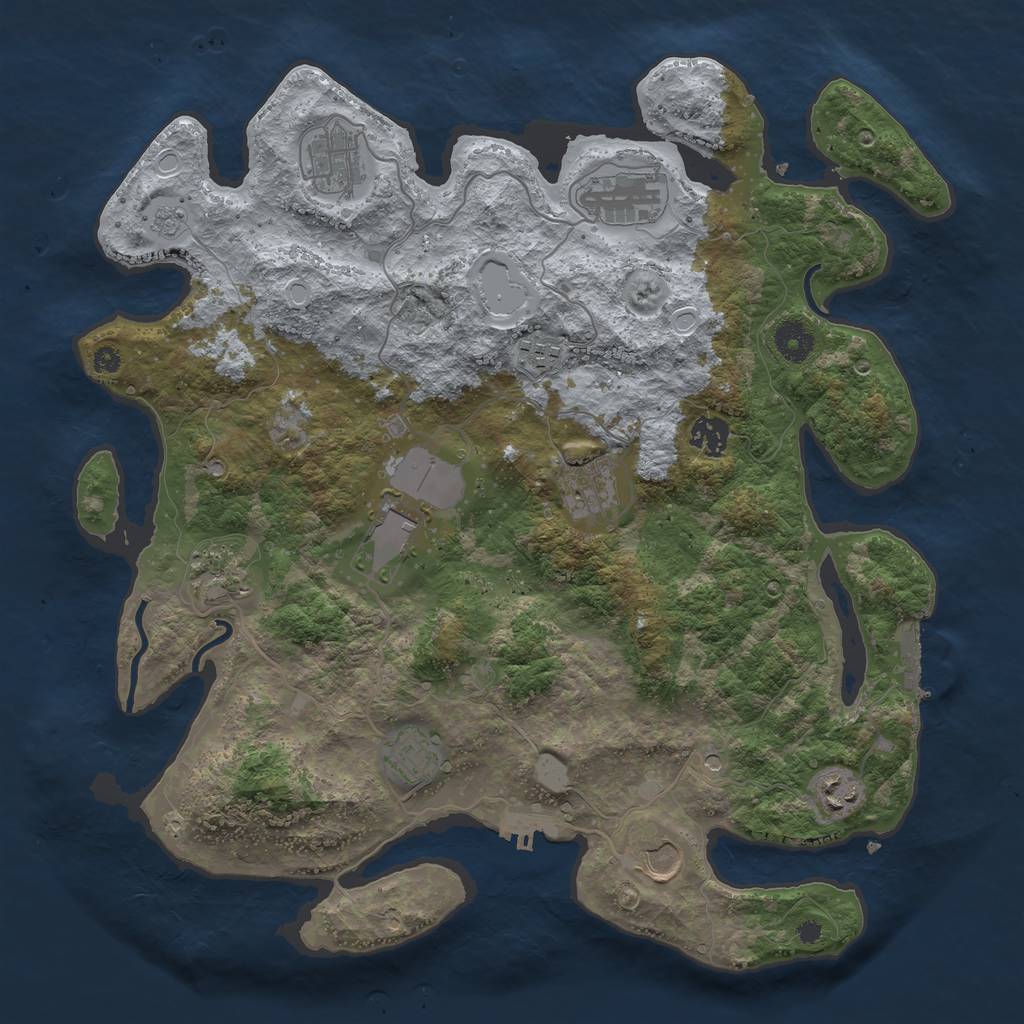 Rust Map: Procedural Map, Size: 3850, Seed: 1542282396, 19 Monuments