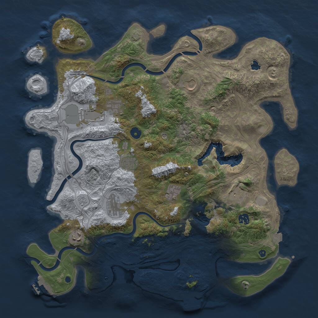 Rust Map: Procedural Map, Size: 4300, Seed: 21282, 16 Monuments