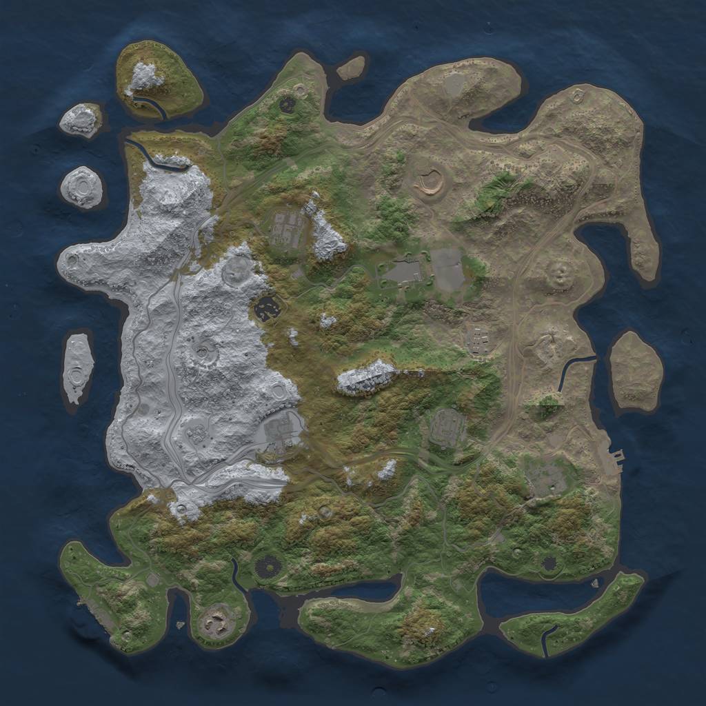 Rust Map: Procedural Map, Size: 4300, Seed: 21282, 18 Monuments