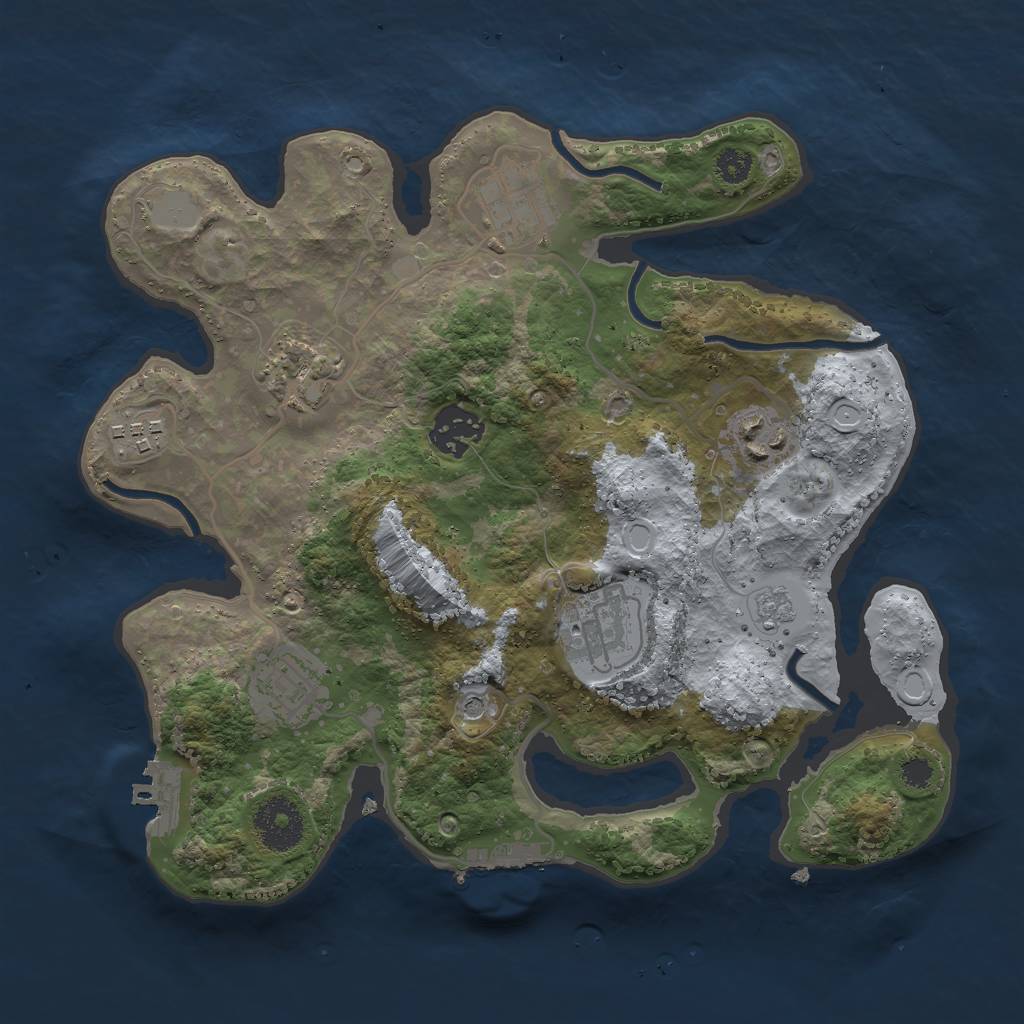 Rust Map: Procedural Map, Size: 3000, Seed: 664974503, 16 Monuments