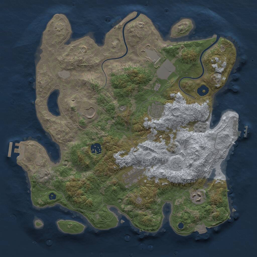 Rust Map: Procedural Map, Size: 3500, Seed: 24031981, 13 Monuments