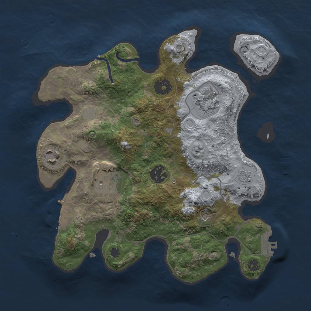 Rust Map: Procedural Map, Size: 2750, Seed: 99076, 13 Monuments