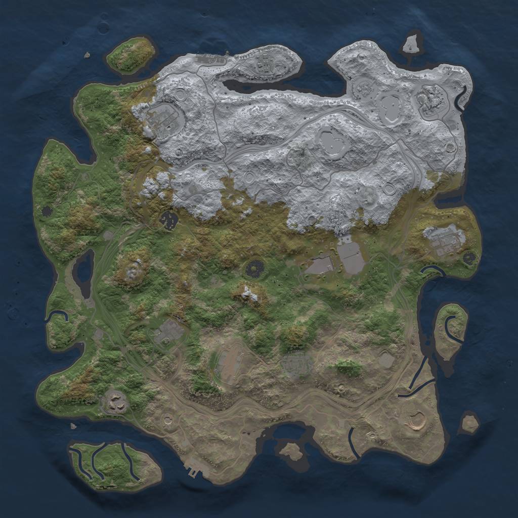 Rust Map: Procedural Map, Size: 4250, Seed: 1535809992, 20 Monuments