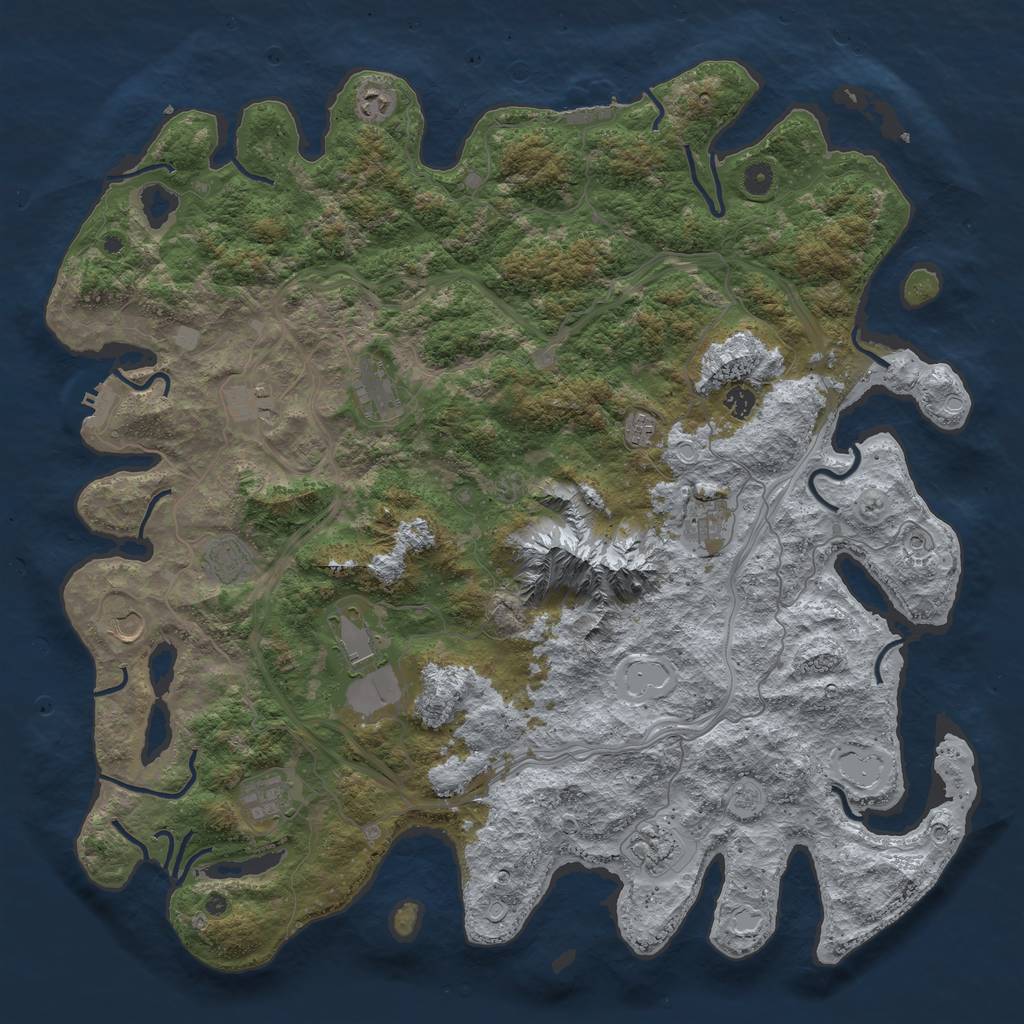 Rust Map: Procedural Map, Size: 5000, Seed: 1862, 20 Monuments