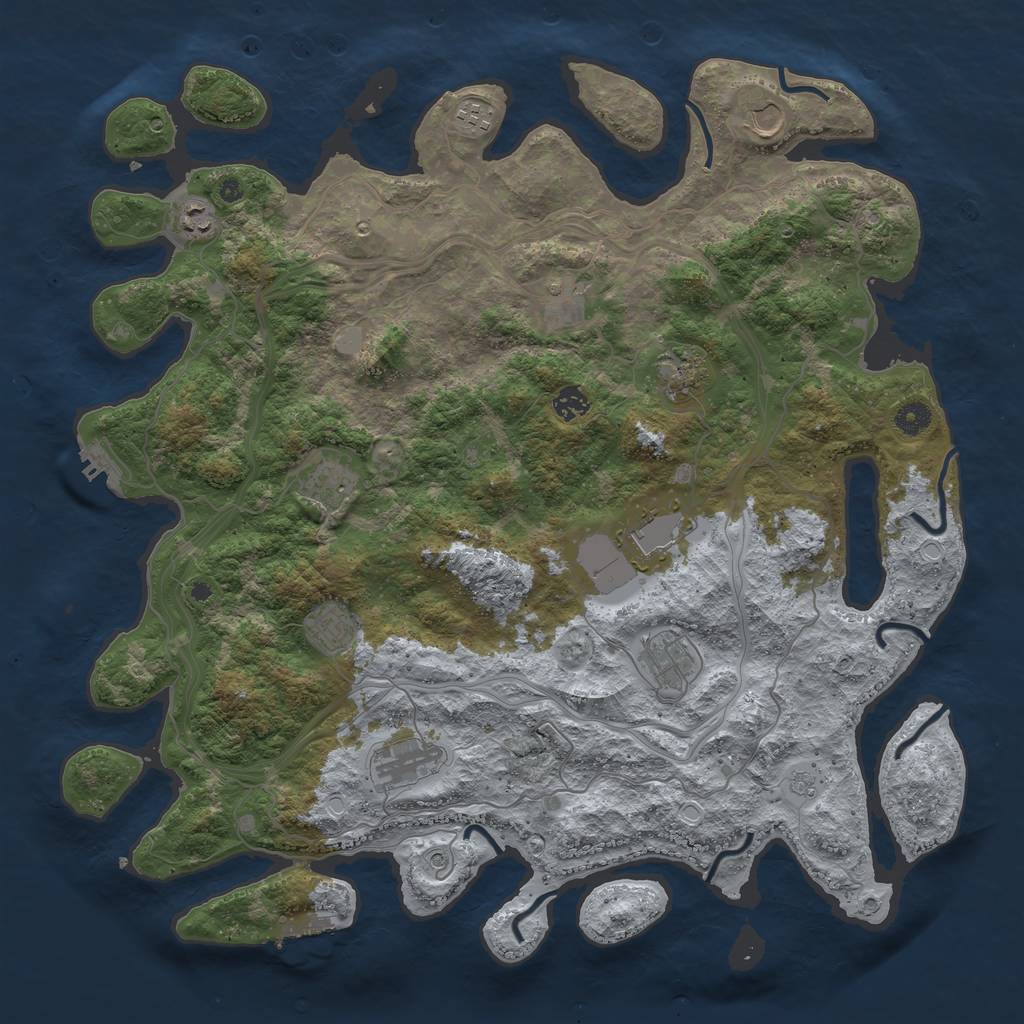 Rust Map: Procedural Map, Size: 4500, Seed: 30062007, 20 Monuments