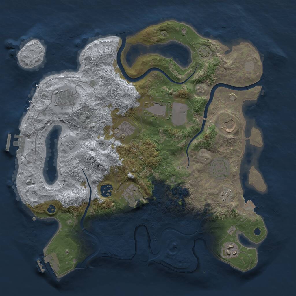 Rust Map: Procedural Map, Size: 3500, Seed: 577468399, 15 Monuments
