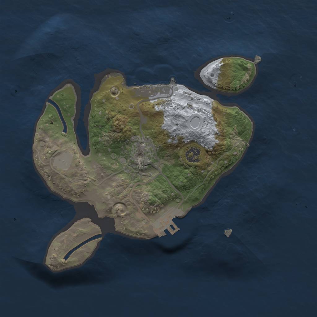 Rust Map: Procedural Map, Size: 2000, Seed: 121453, 7 Monuments