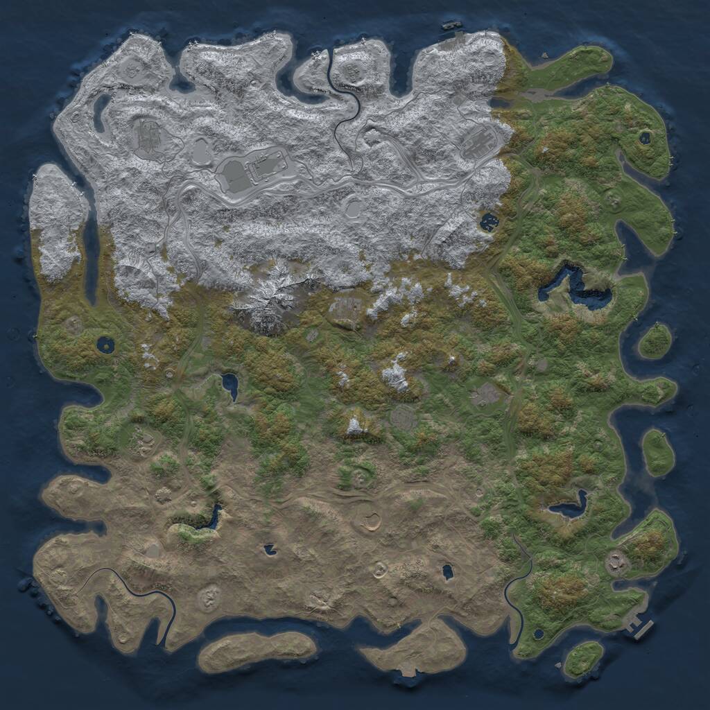 Rust Map: Procedural Map, Size: 6000, Seed: 1342567979, 17 Monuments