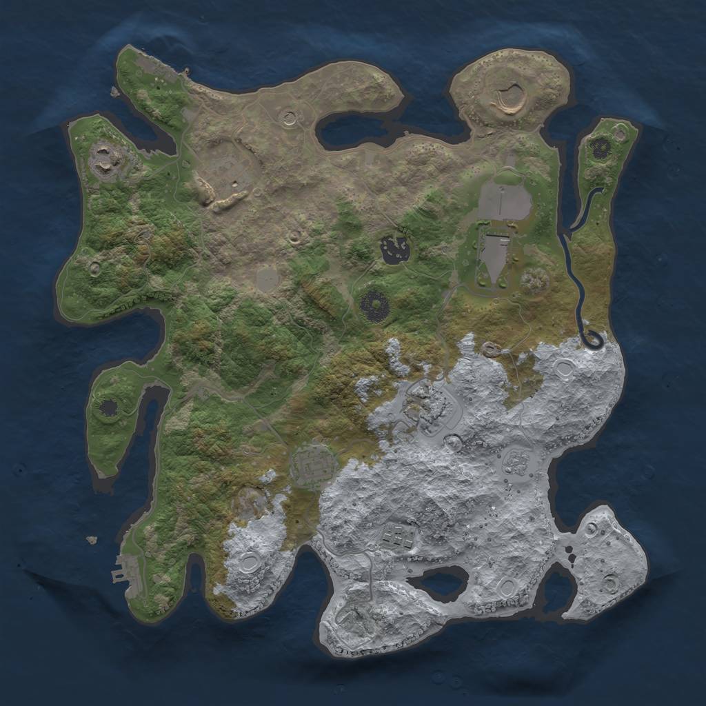 Rust Map: Procedural Map, Size: 3500, Seed: 571515254, 15 Monuments