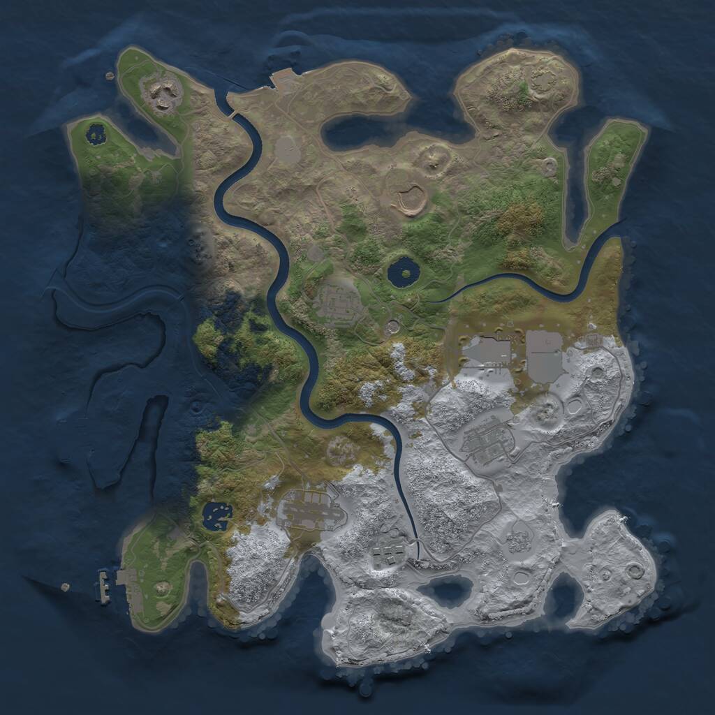 Rust Map: Procedural Map, Size: 3500, Seed: 571515254, 14 Monuments