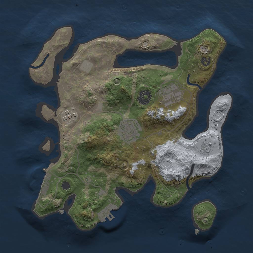 Rust Map: Procedural Map, Size: 2536, Seed: 182736, 11 Monuments