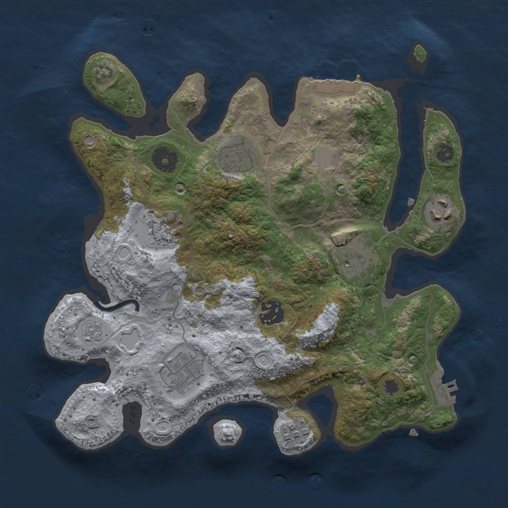 Rust Map: Procedural Map, Size: 3000, Seed: 562757762, 15 Monuments
