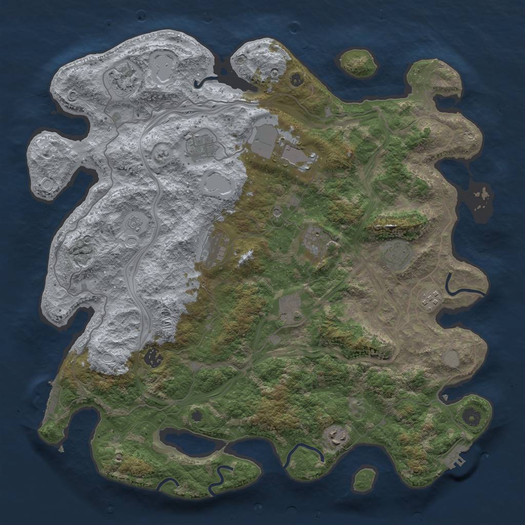 Rust Map: Procedural Map, Size: 4250, Seed: 912694147, 19 Monuments