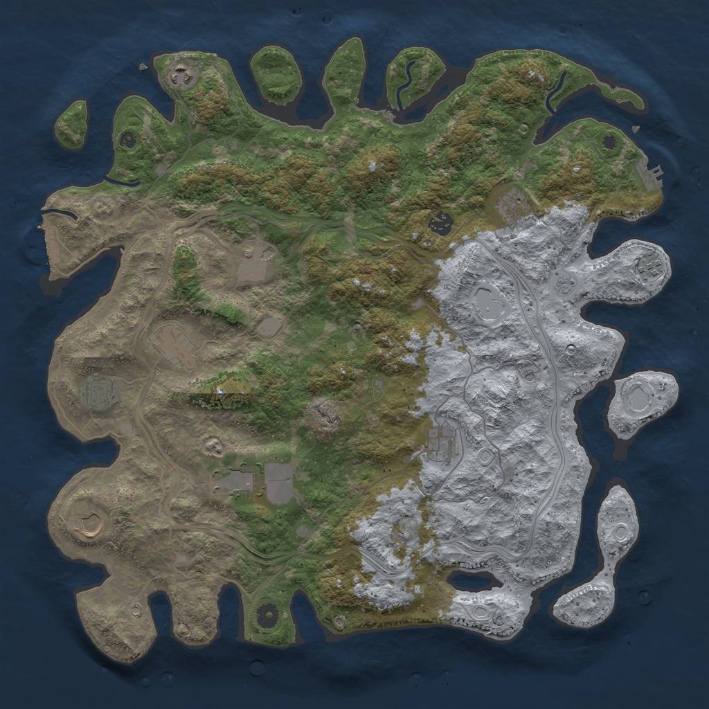 Rust Map: Procedural Map, Size: 4500, Seed: 667019, 19 Monuments