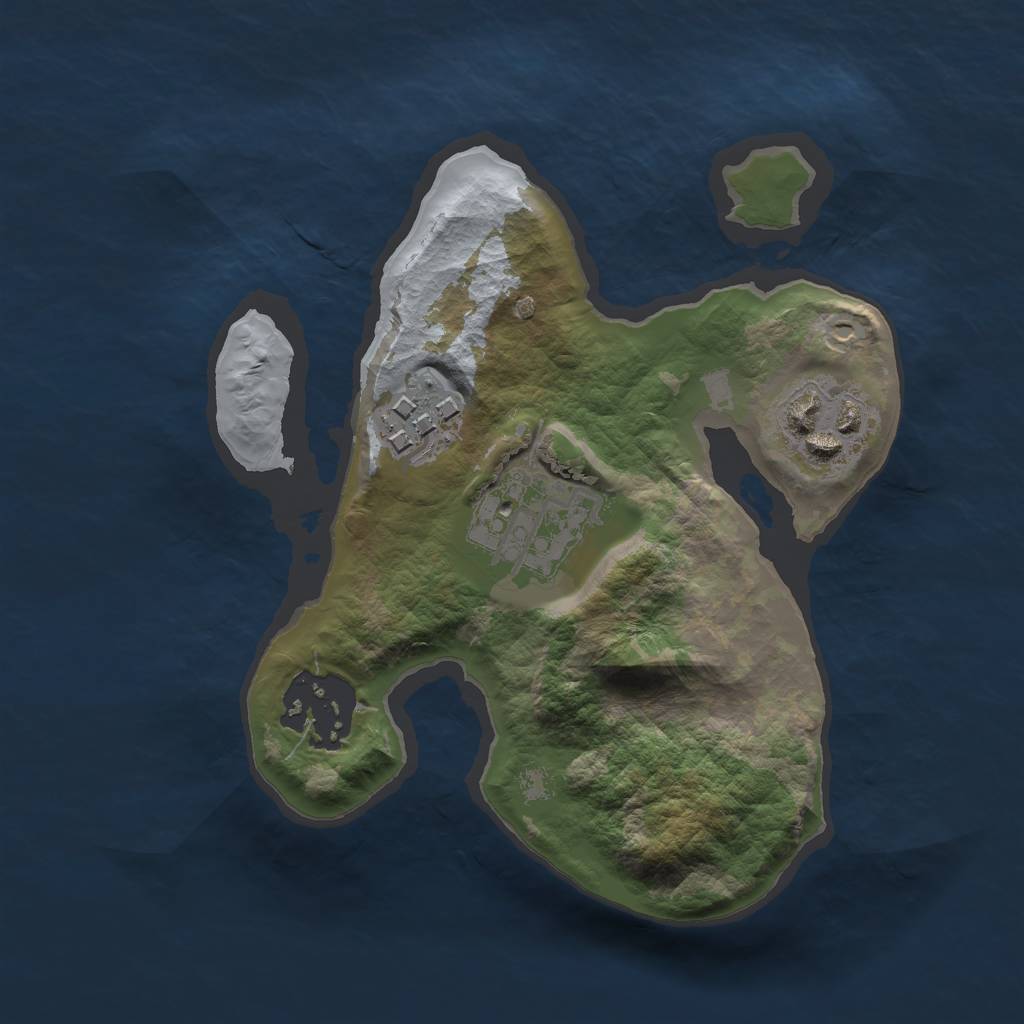 Rust Map: Barren, Size: 2000, Seed: 122453890, 6 Monuments