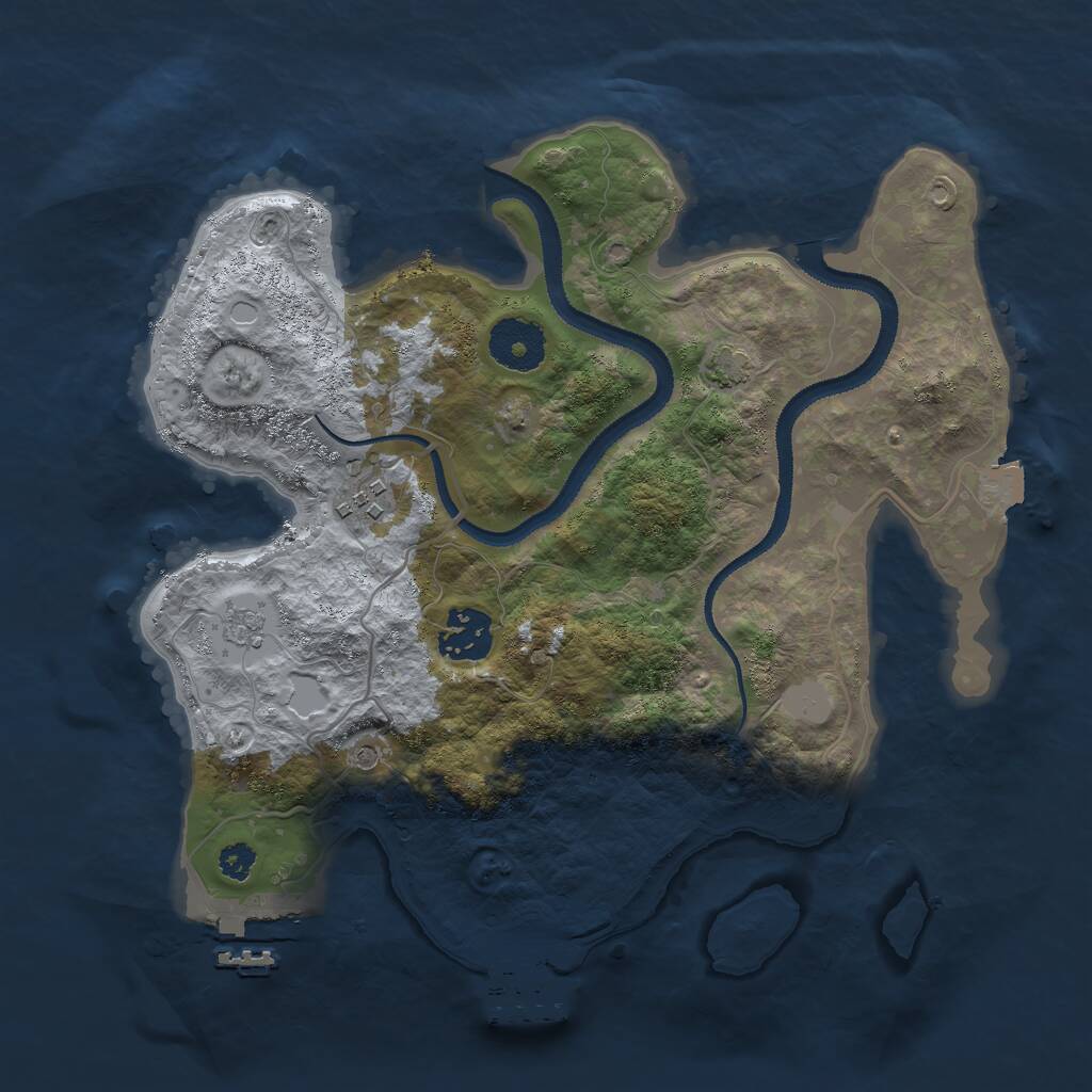 Rust Map: Procedural Map, Size: 3000, Seed: 20198, 8 Monuments