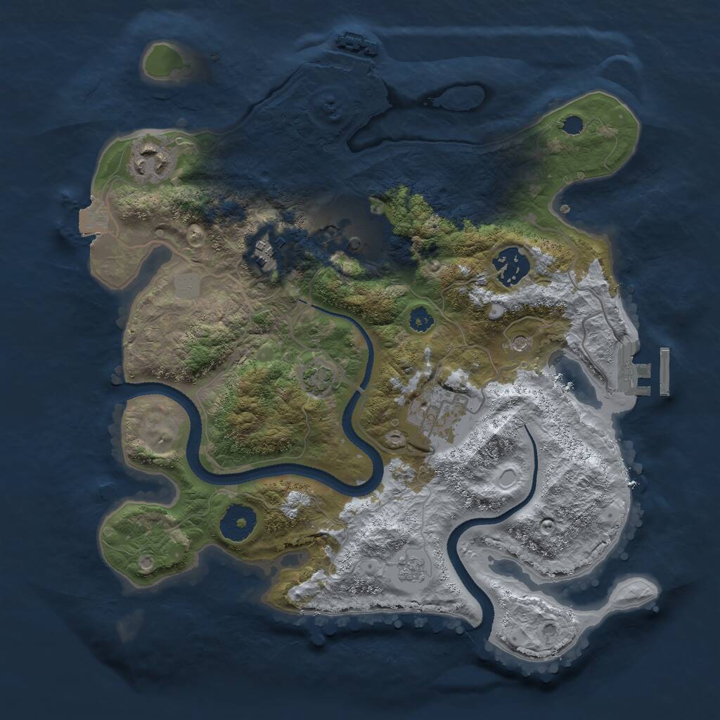 Rust Map: Procedural Map, Size: 3000, Seed: 5087, 11 Monuments
