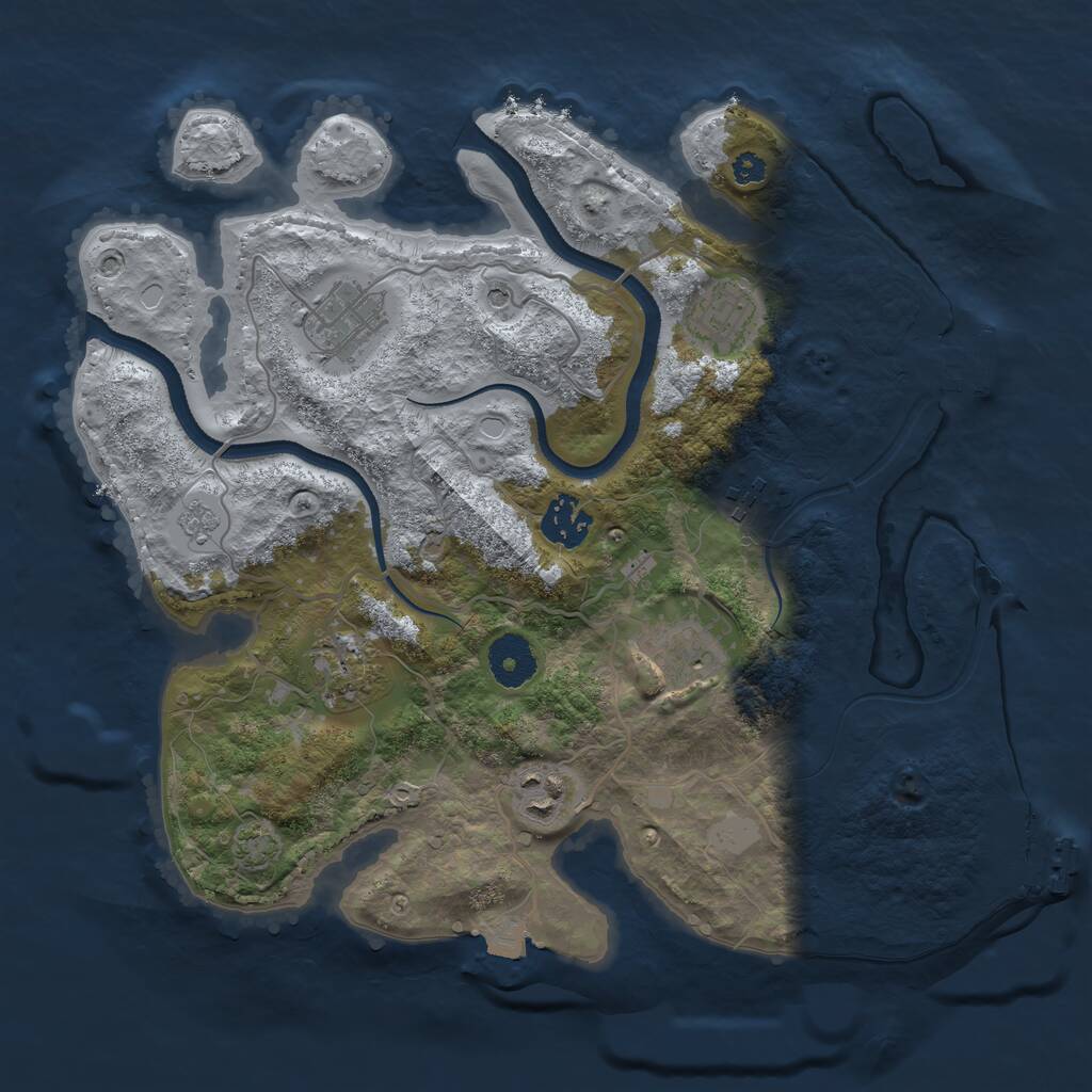 Rust Map: Procedural Map, Size: 3300, Seed: 48710242, 13 Monuments