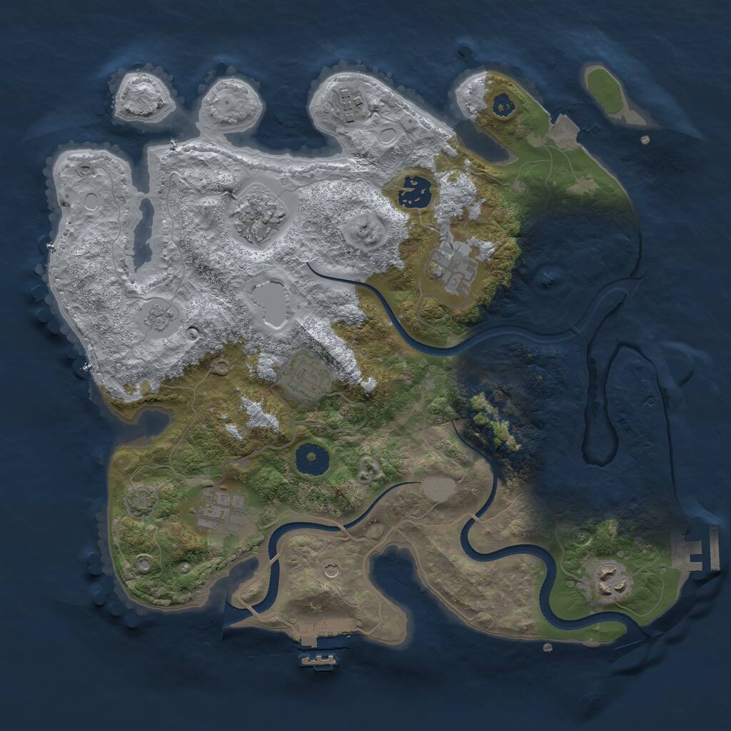 Rust Map: Procedural Map, Size: 3300, Seed: 48710242, 13 Monuments