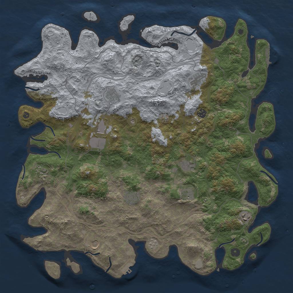 Rust Map: Procedural Map, Size: 4800, Seed: 1640131884, 20 Monuments