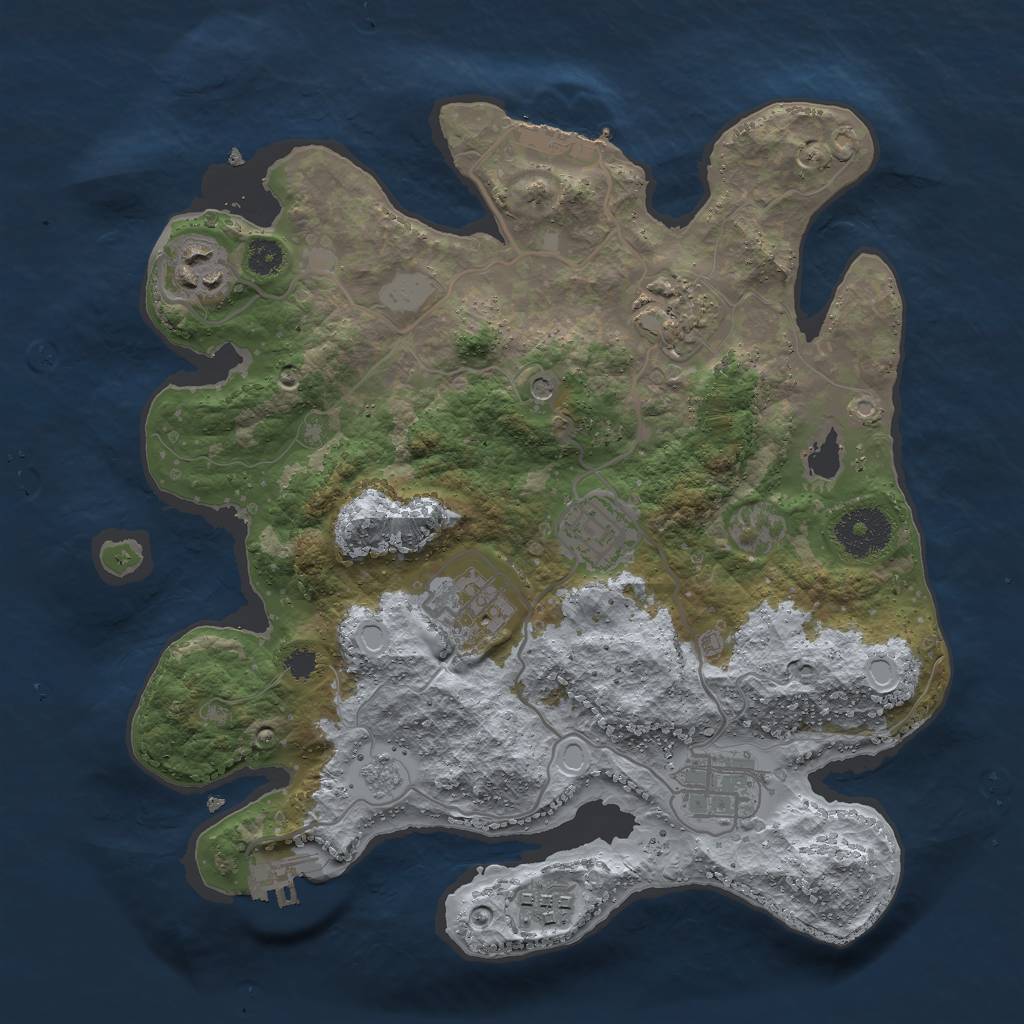 Rust Map: Procedural Map, Size: 3000, Seed: 56468728, 15 Monuments