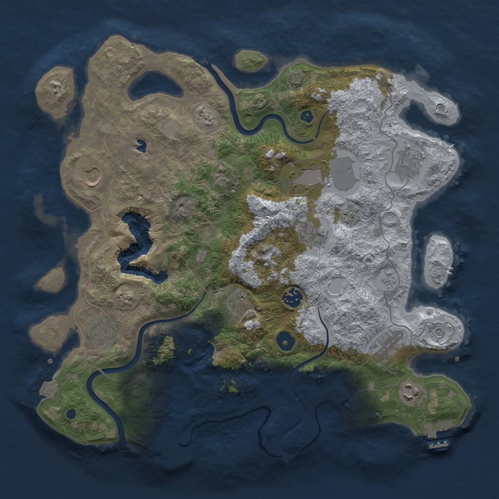 Rust Map: Procedural Map, Size: 4000, Seed: 18410, 17 Monuments