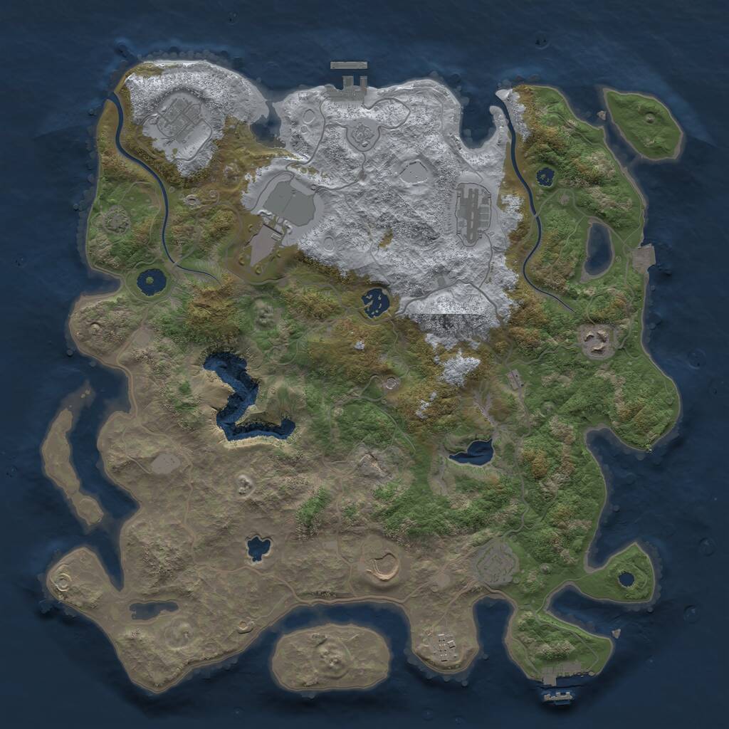 Rust Map: Procedural Map, Size: 4000, Seed: 591506, 14 Monuments