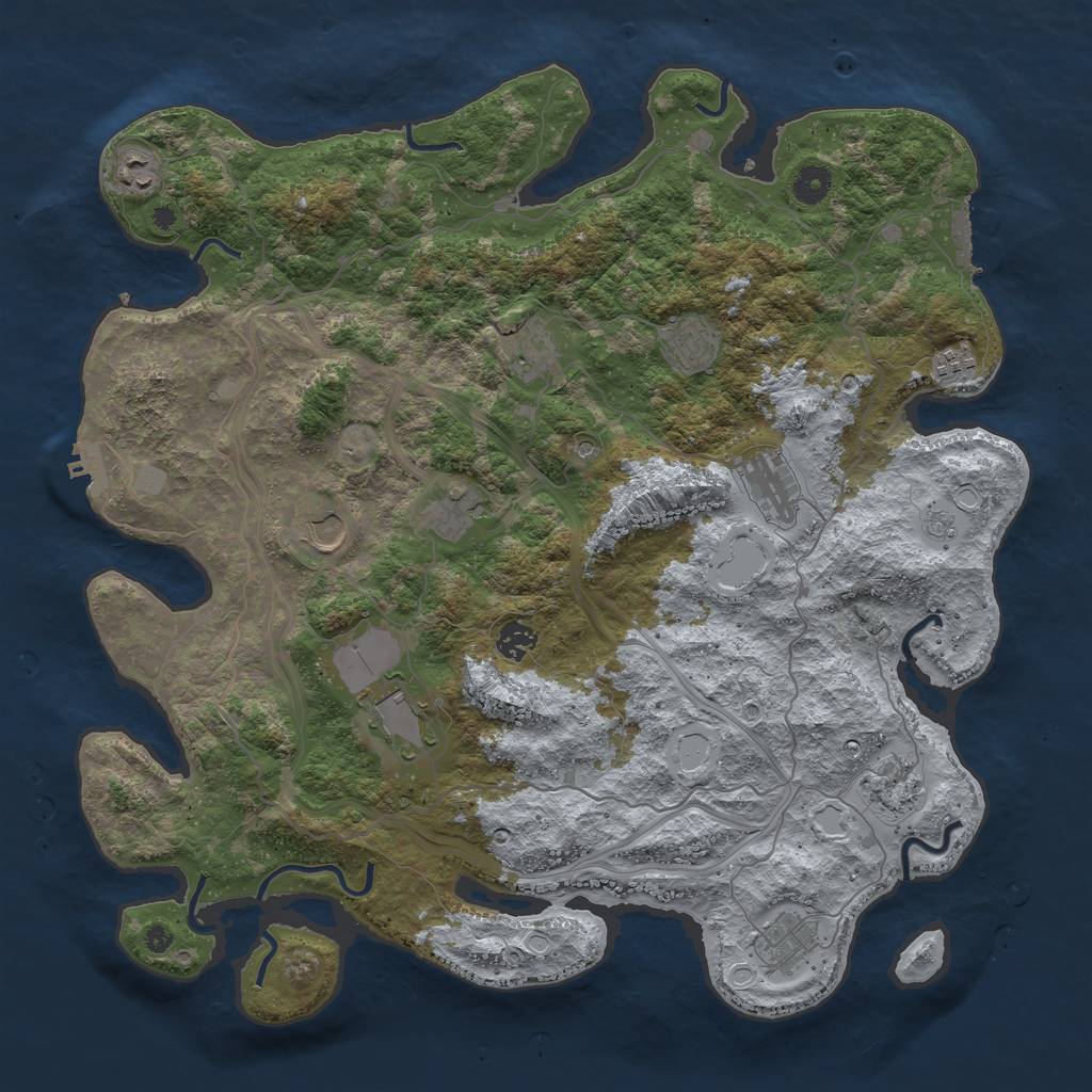 Rust Map: Procedural Map, Size: 4250, Seed: 1414801749, 20 Monuments