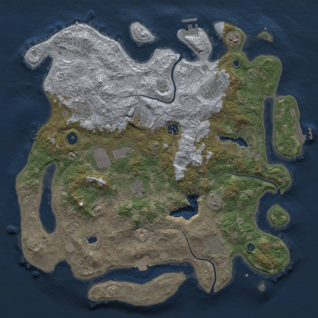 Rust Map: Procedural Map, Size: 4200, Seed: 1428216267, 15 Monuments