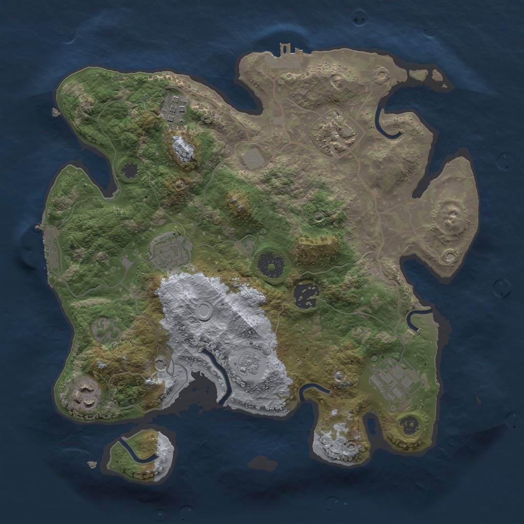 Rust Map: Procedural Map, Size: 3000, Seed: 996226607, 15 Monuments