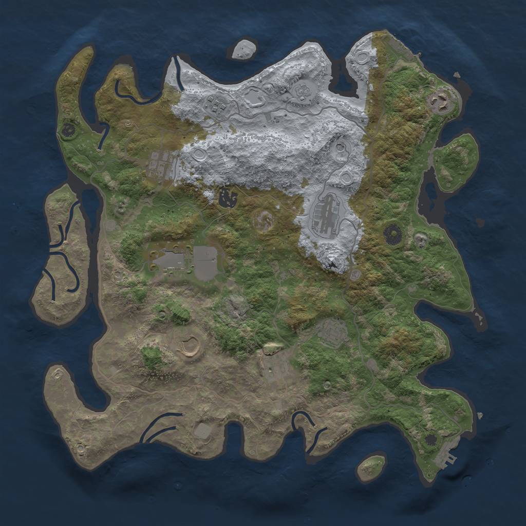 Rust Map: Procedural Map, Size: 4000, Seed: 652995, 18 Monuments
