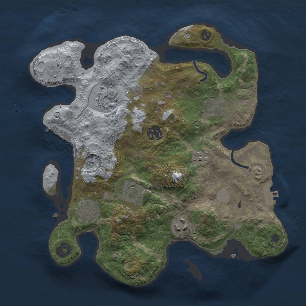 Rust Map: Procedural Map, Size: 3000, Seed: 122453890, 16 Monuments