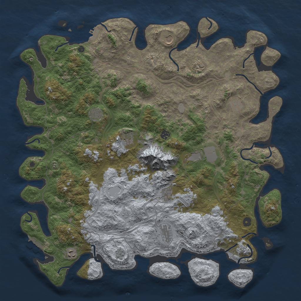 Rust Map: Procedural Map, Size: 5000, Seed: 1806876735, 20 Monuments