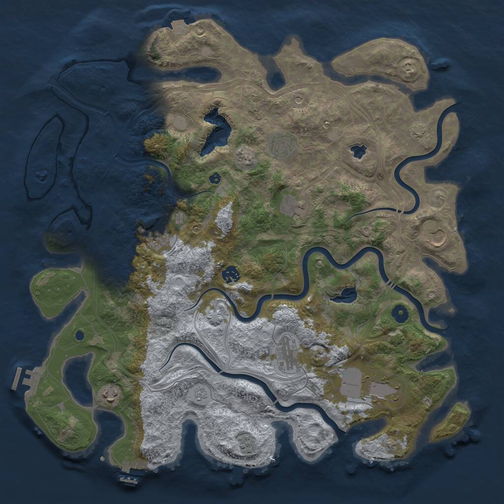 Rust Map: Procedural Map, Size: 4400, Seed: 146594251, 15 Monuments