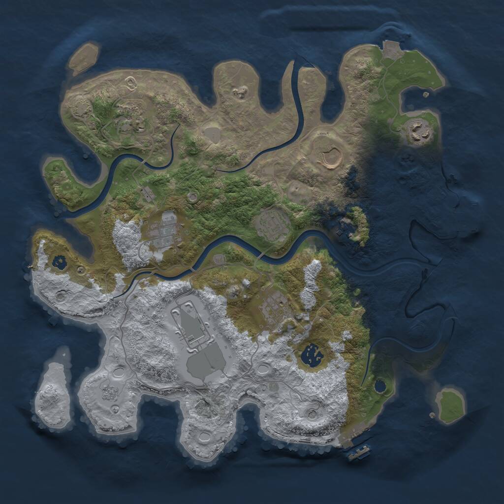 Rust Map: Procedural Map, Size: 3500, Seed: 713173062, 15 Monuments