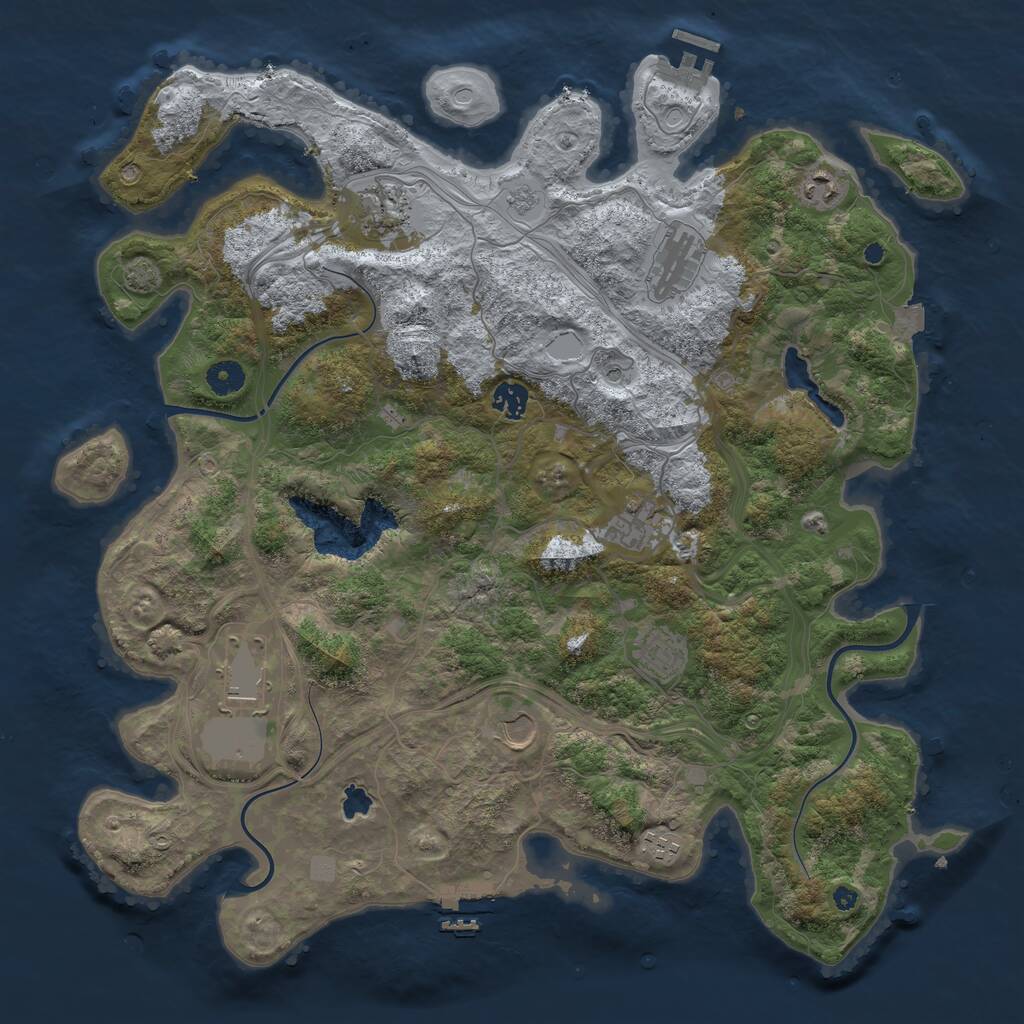 Rust Map: Procedural Map, Size: 4250, Seed: 580491681, 15 Monuments