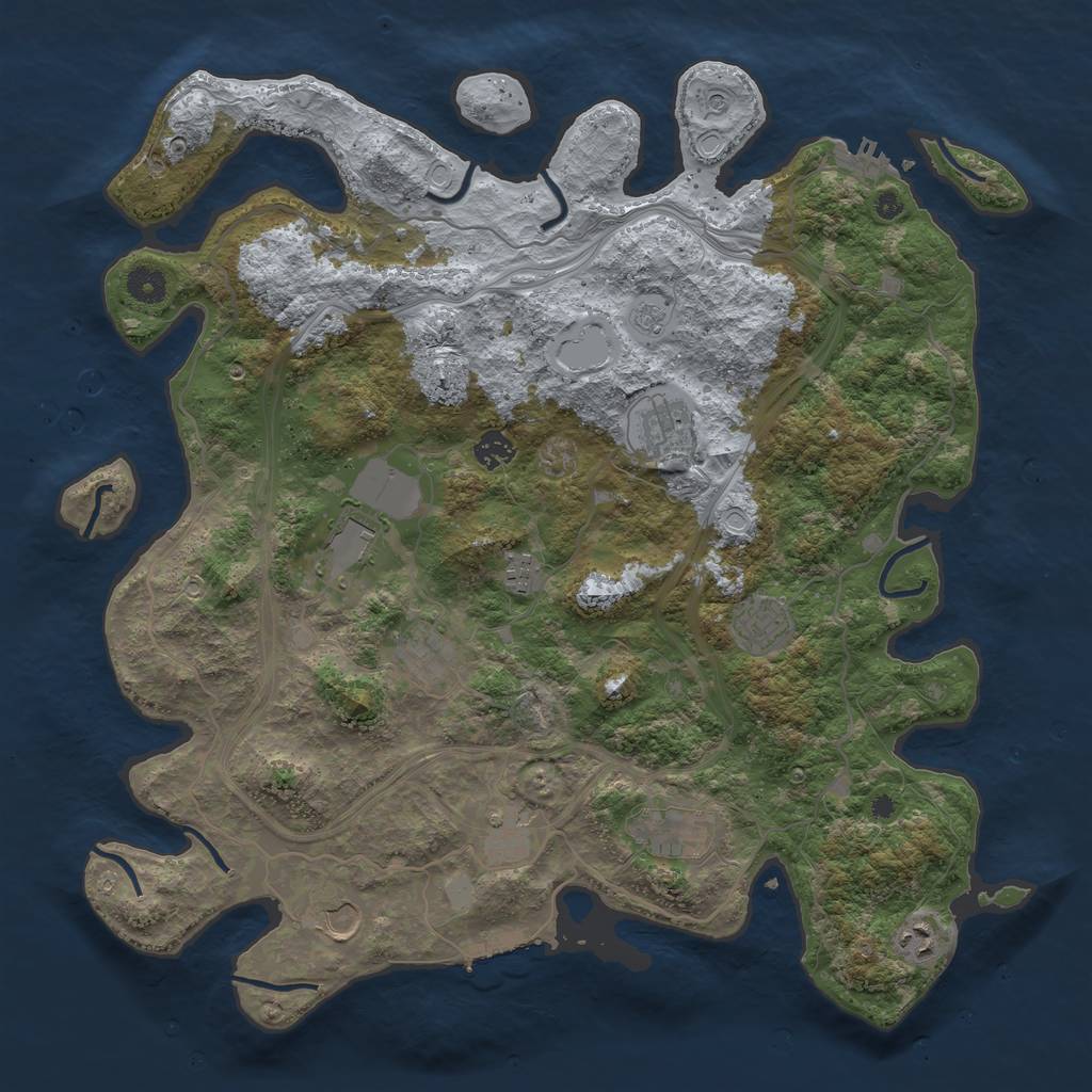 Rust Map: Procedural Map, Size: 4250, Seed: 580491681, 19 Monuments