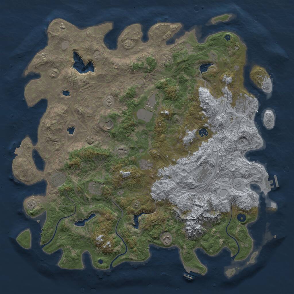 Rust Map: Procedural Map, Size: 5000, Seed: 2395048, 17 Monuments
