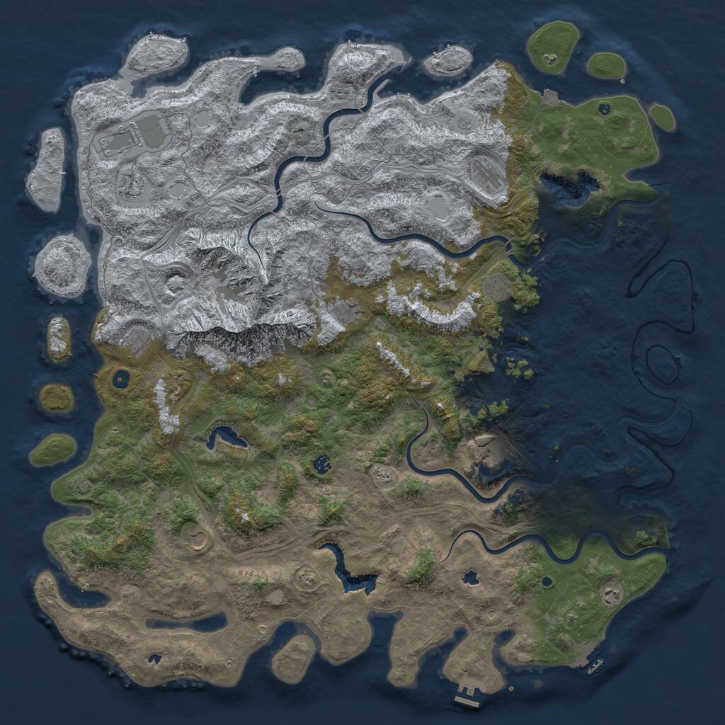 Rust Map: Procedural Map, Size: 6000, Seed: 1549605957, 17 Monuments