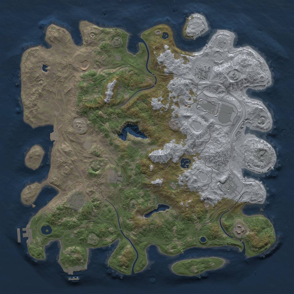 Rust Map: Procedural Map, Size: 4300, Seed: 1096749447, 15 Monuments