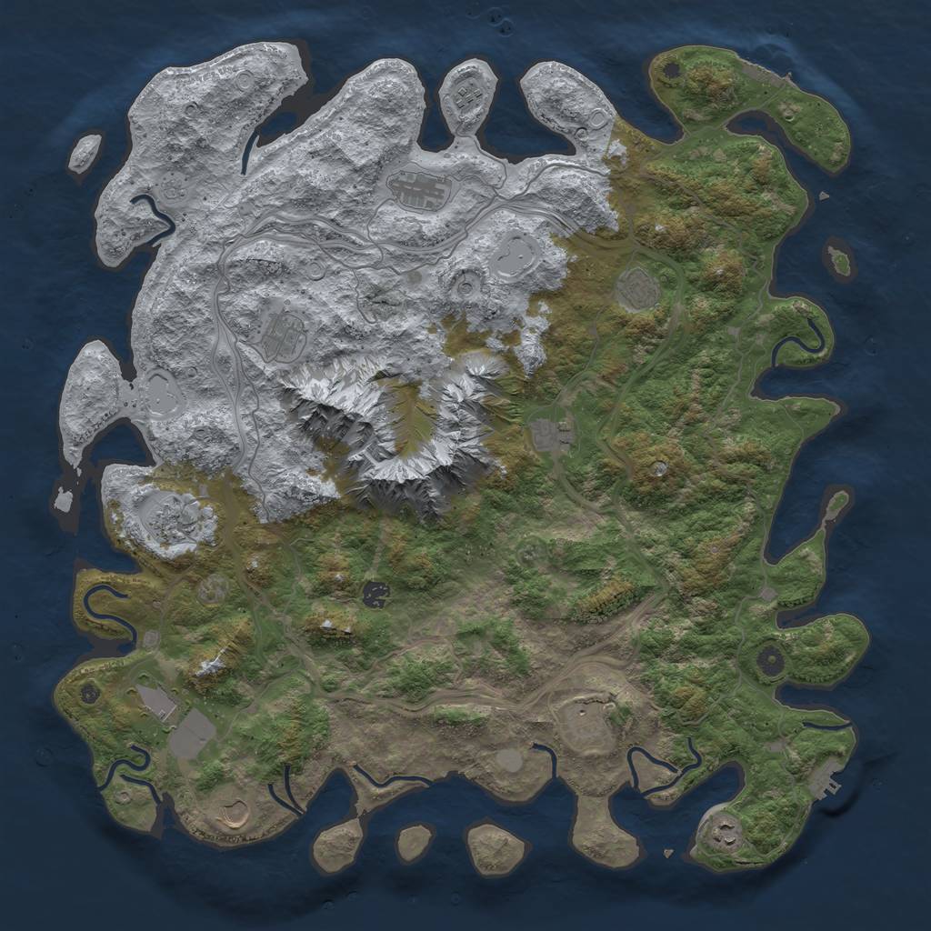 Rust Map: Procedural Map, Size: 5000, Seed: 551164, 20 Monuments
