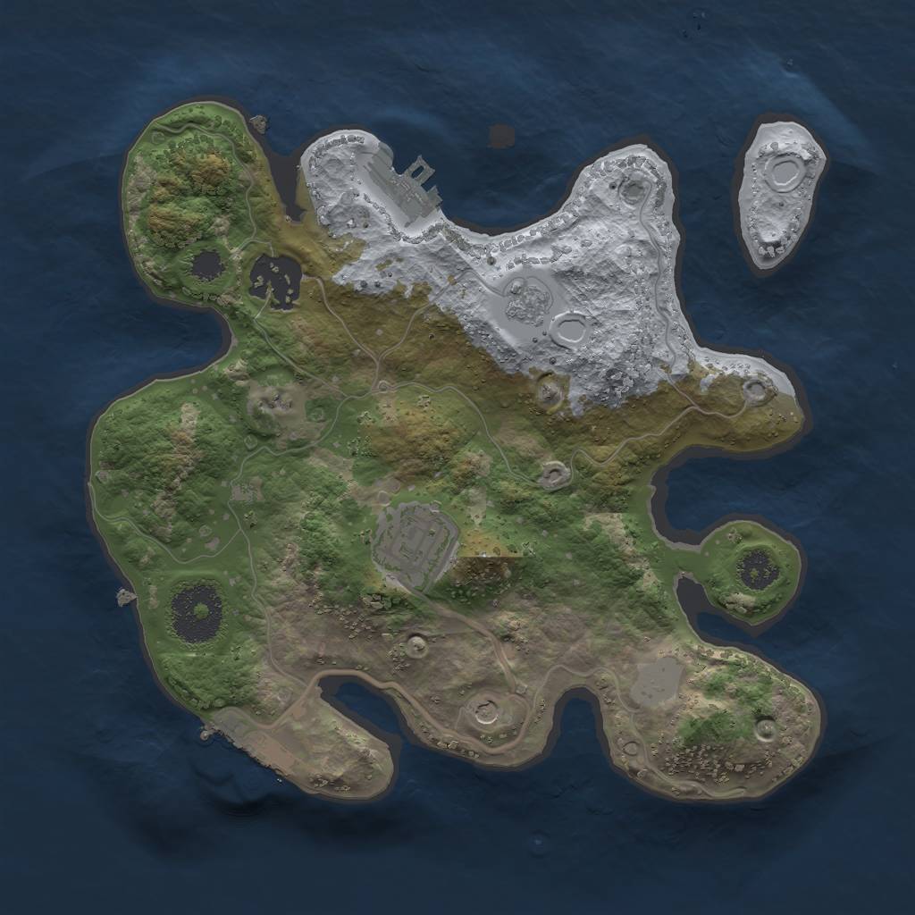 Rust Map: Procedural Map, Size: 2500, Seed: 412311, 11 Monuments